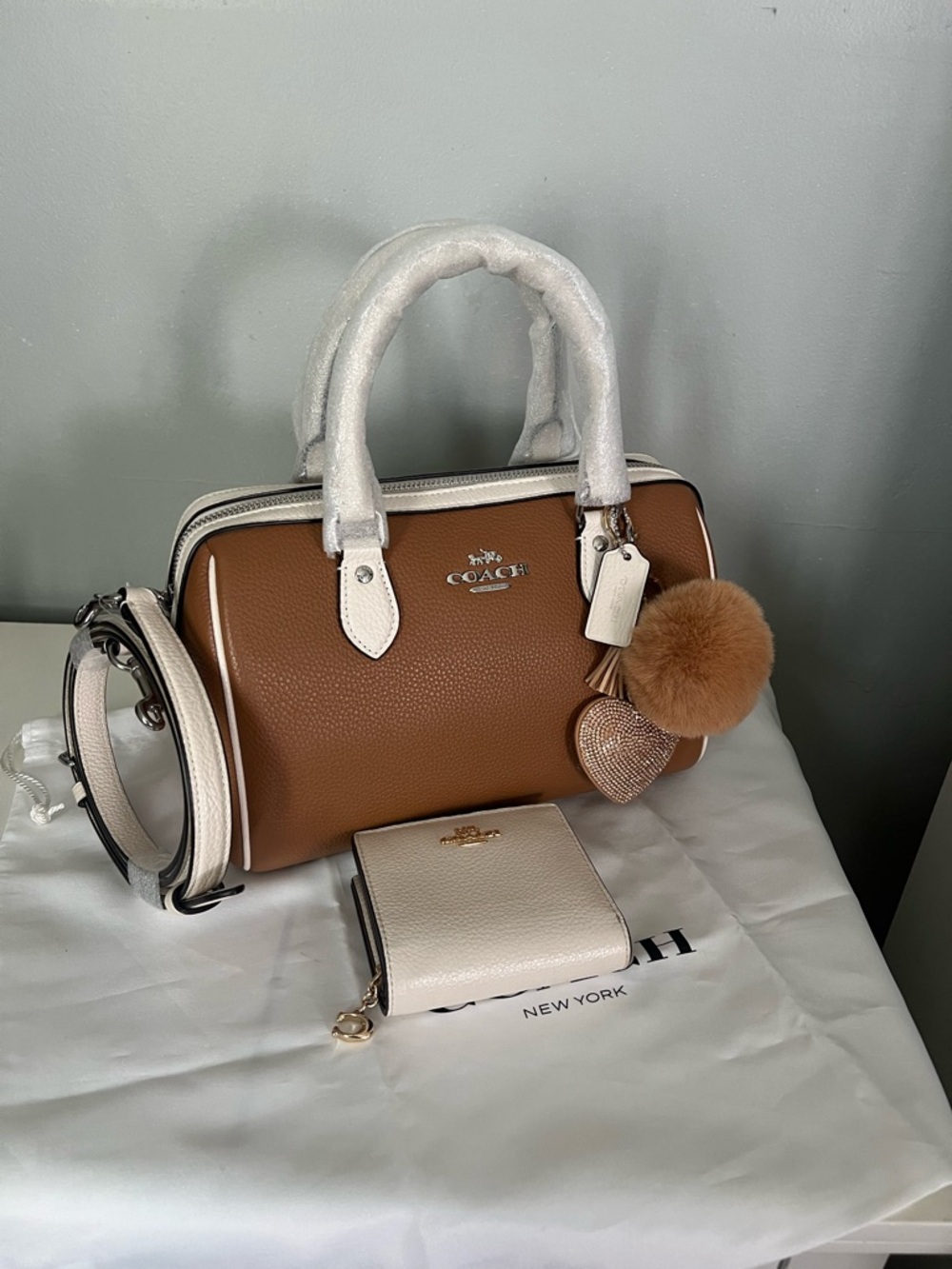 Coach Rowan Satchel In Colorblock And Wallet - Picture 2 of 13